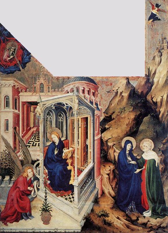 BROEDERLAM, Melchior The Annunciation and the Visitation d oil painting image